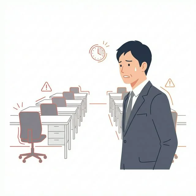 人手不足のリスクイラスト