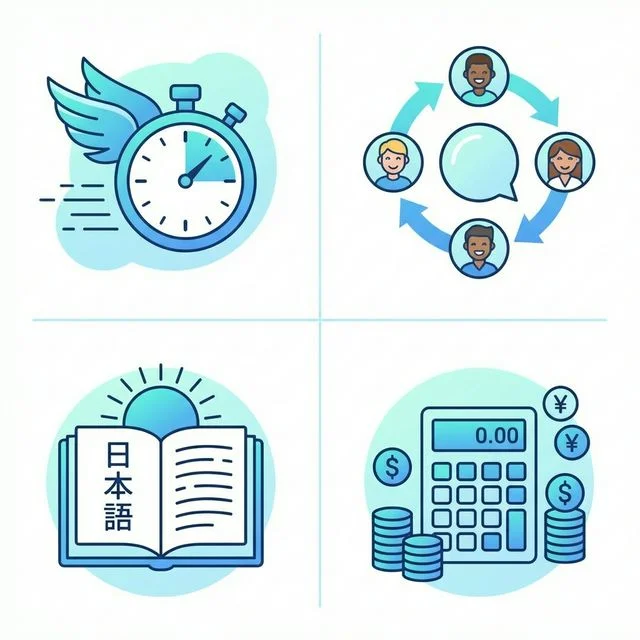 人材ミライ4つの強みイラスト